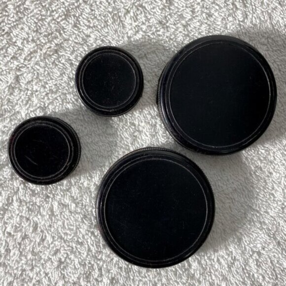 Vintage Black Leather Binoculars Case with Strap & Lens Caps - Picture 12 of 16